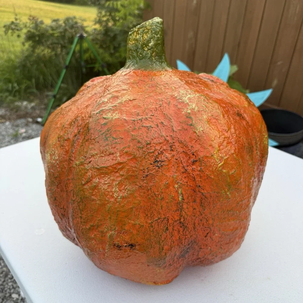 Large Halloween Paper Mache Pulp Jack O Lantern‎ Extra Large